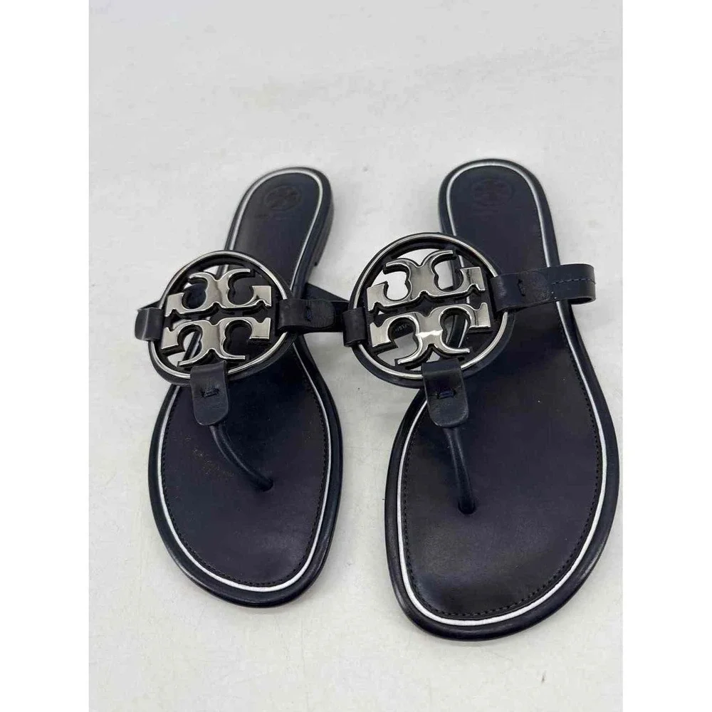 Shoe Size 9.5 Tory Burch Navy Leather Sandals